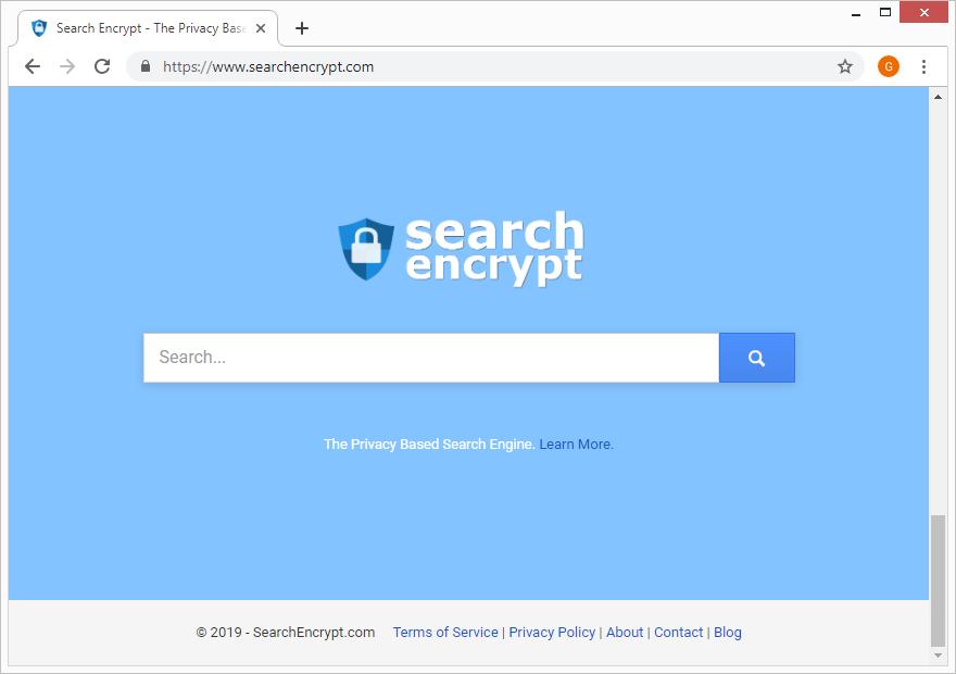 Search Encrypt la page d'accueil